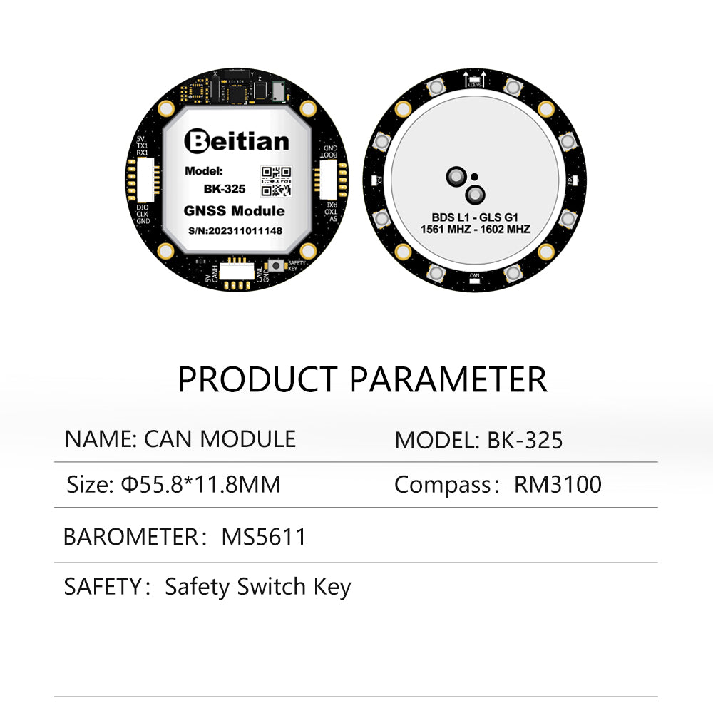 Beitian CAN customized Flash geomagnetic compass MCU barometer GPS module Beitian CAN customized Flash geomagnetic compass MCU barometer GPS module